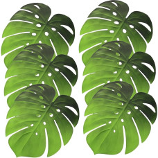 TOYANDONA 6 Stück Teiliges Monstera Platzset aus Grünem Eva Hitzebeständig rutschfest und Isolierend Waschbares Tischset für Teller Tassen und Dekoration Flexibel Rollbar und Langlebig