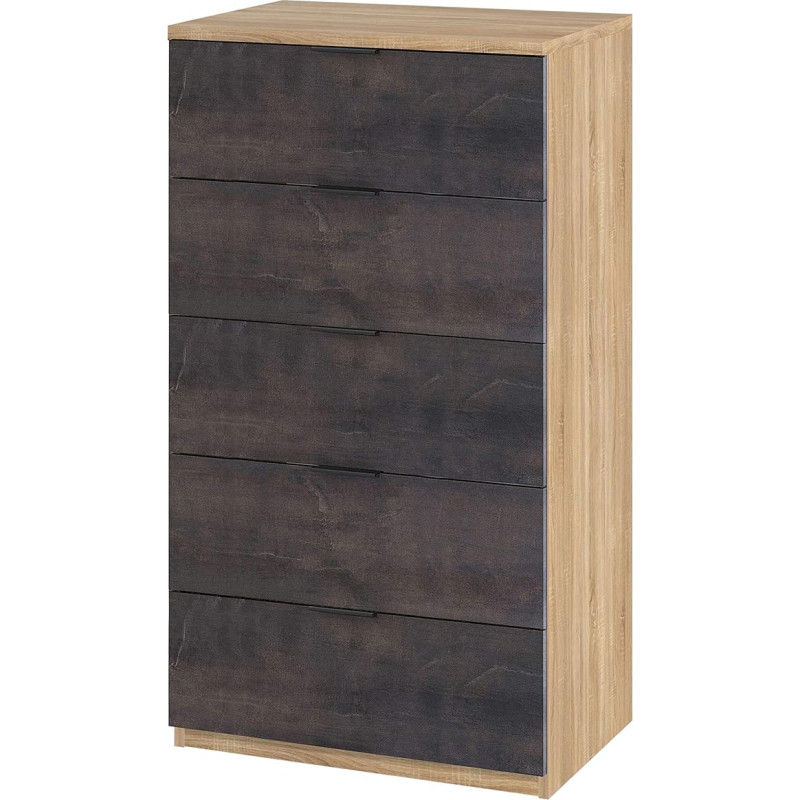 Alaya 5 sahtliga kapp - Kanada tamm ja rooste viimistlus - 60cm (L) x 110cm (K) x 40cm (S)