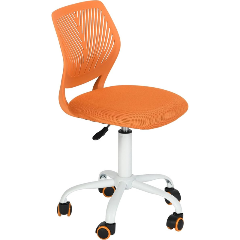 FurnitureR söögitoa pöörlevad toolid, 1 tk köögitool, polsterdatud tool, pöörlev tool, mugav ratastega tool, seljatugi, käedeta tool söögituppa, elutuppa, oranž