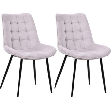 Zedelmaier Söögitooli komplekt 2 söögilaud tooli Köögitoolid Söögitoolid Söögitooli Tooli polsterdatud tool seljatoega metallist jalad söögituppa elutuppa kööki (helehall)