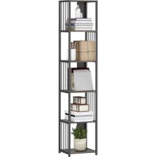 HOMCOM 5-tasandiline raamaturiiul kaasaegne kõrge raamaturiiul terasraamiga vabalt seisev hoiukapp elutuppa magamistuppa õppetööle kodukontorisse hall