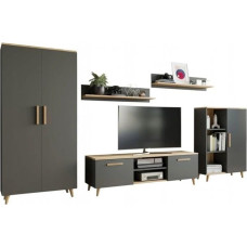 Per la vita Schrankwand Nord Arthisian/Anthracit - Modernes Wohnzimmermöbel Set mit Kommode, Kleiderschrank, TV-Schrank & 2 Wandregale pakuvad - Schrankwand für Wohnzimmer & Jugendzimme