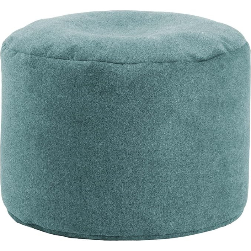 mokebo® Pouf XL, pouf, põrandapadi 60 x 40 cm 'The Resting Pouf' ümmargune pouf ja jalahoob elutuppa, kangast pouf petrooli, sinine, küljepool, pouf siseruumides EPS helmedega täidisega.