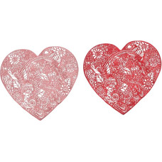 VINTORKY südamekujuline kohtade mattide komplekt Ystävänpäeva dekoratiivsed PVC kohtade matid Vastupidavad kohtade matid köögi jaoks Kodu