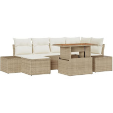 Rantry Model3358724 7-osaline aiasohva komplekt koos pehmendusega Beeži polü rotangist aiasaaliga