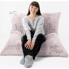 Lounge Pug - hiiglaslik kott XXL - istmepadi - küülikust kunstkarusnahast pastellroosa