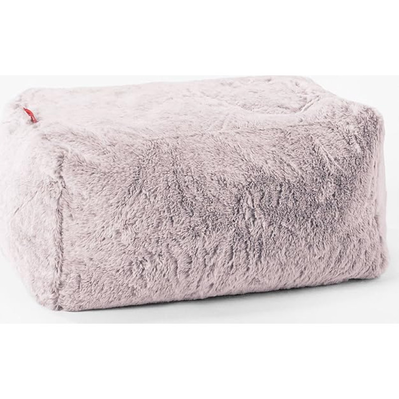 Lounge Pug väike jalahoob Pouf, pastellroosa pehmed küülikud Faux Fur kangas, Pouf Bean Bag tool elutuba