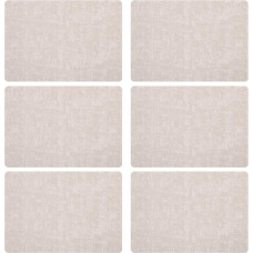 Haofy Faux Leder -Placemat -Set von 6 Wärme PU Tablemat Reversible Waschmaschinenmatten für Küchen Essen Im Freien aus Künstlichem Leder Gefertigt (Beige)