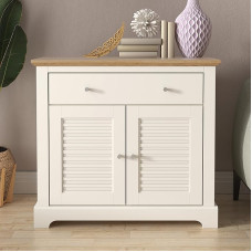 Galano Milan Sideboard 2 uksega, 1 sahtliga, kaasaegne hoiukapp reguleeritavate riiulitega elutuppa, kööki või esikusse, elevandiluu/tammepuust