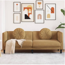 ShGaxin 372651 Diivan koos padjaga 3-kohaline pruun samet, Lounge diivan, diivanid ja diivanid, lõõgastav diivan, diivan elutuppa