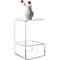 GETCK akrüül küljelaud, C-kujuline küljelaud elutuppa, magamistoa küljelaud, elutoa küljelauad väikestesse ruumidesse, läbipaistev (13,7 