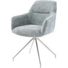 DELIFE Pejo-Flex söögitooli ristkarkass kooniline roostevabast terasest šenill pastelsinine 180° pööratav taskujuga 180°