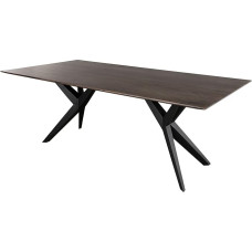 MASSIVMOEBEL24.DE Swiss Edge #44 Akaatsia söögilaud 220 x 100 x 76 cm Hall lakitud jalad Matte Antratsiit