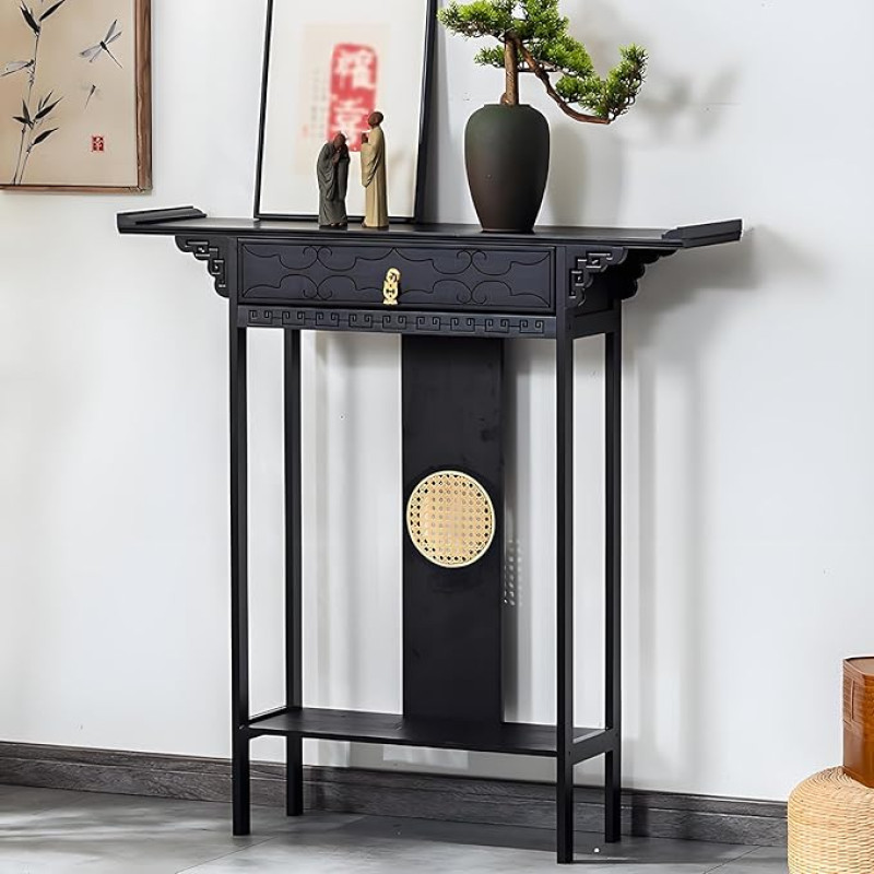 Klassikaline, kitsas konsoollaud sahtliga, koridoririiul, kapp kitsas koridoris koos hoiukambriga elutuppa, sissepääsualasse (80 x 25 x 100 cm / 31 x 9.8 x 39 tolli)