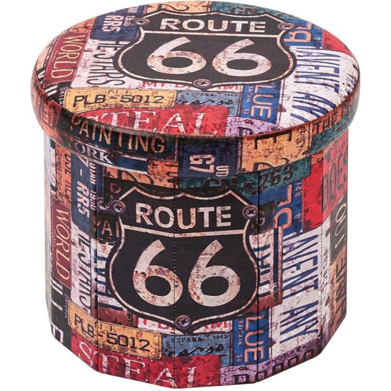 B FSOBEIIALEO Ümmargune ladustamise Ottomani Faux Nahast Jalatoe Kokkupandav Ottomani Mänguasjakirstu 15