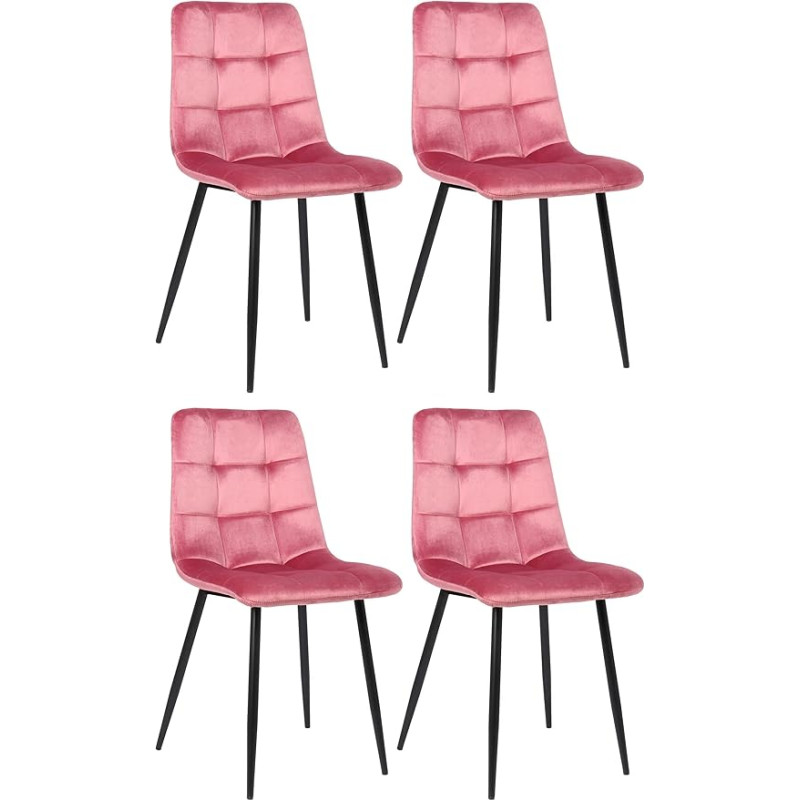 CLP Tilde söögitoa toolid, samet, kangas, tepitud, polsterdatud, värv: Roosa, Materjal: Velvet