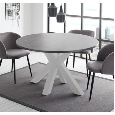 Söögilaud valge matt keraamiline tume 110 x 78 cm Big System Round Star 110 sahtliga