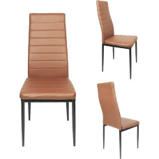 XUANYU Söögitoolide komplekt, kõrge seljatoega, maksimaalne koormus 120 kg, kunstnahast iste ja terasraam, köögitoolide komplekt, söögitoolide komplekt, toolid söögituppa, kööki (2, pruun, 42 x 48 x 98