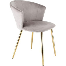 RayGar Dunel akentne söögitool kroonlehe seljatoega, kuldne kroomitud viimistlus, metalltorujalad, taupee