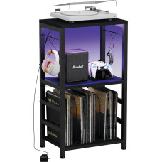 LED-valgusega küljelaud, plaadimängija statiiv koos plaadihoidjaga, plaadihoidja, plaadistatiiv, küljelaud muusikaruumi, stuudiosse, elutuppa, magamistuppa, modernne