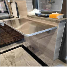 Kaasaegne seinale paigaldatav kokkupandav laud väikestele ruumidele 304 roostevabast terasest vineeriga seinale paigaldatav söögilaud hõljuv kokkupandav laud lihtne paigaldamine (90 x 3