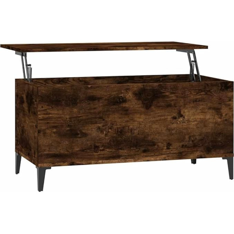 Tavolino da Salotto Rovere Fumo 90 x 44,5 x 45 cm Legno Multistrato