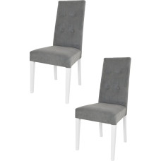 Tommychairs Nicole kaasaegsed toolid kööki ja söögituppa, vastupidav struktuur lakitud pöögipuidust, valge, polsterdatud ja polsterdatud tumehalli sametiga, komplekt 2 tk.