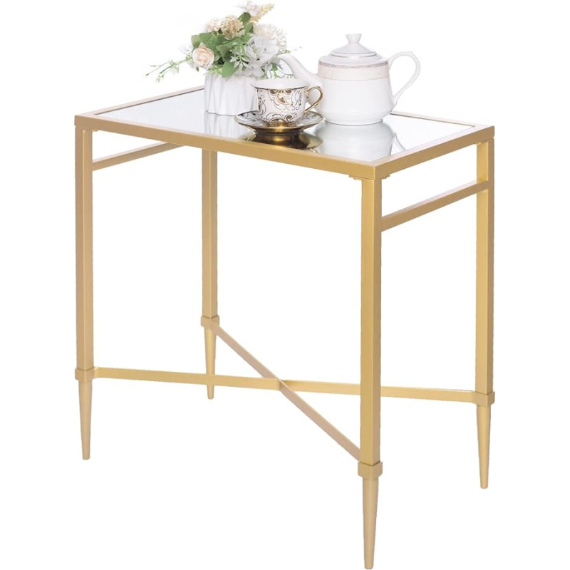 Moodne kuldne küljelaud Kõrge küljelaud peegelpinnaga, 22 