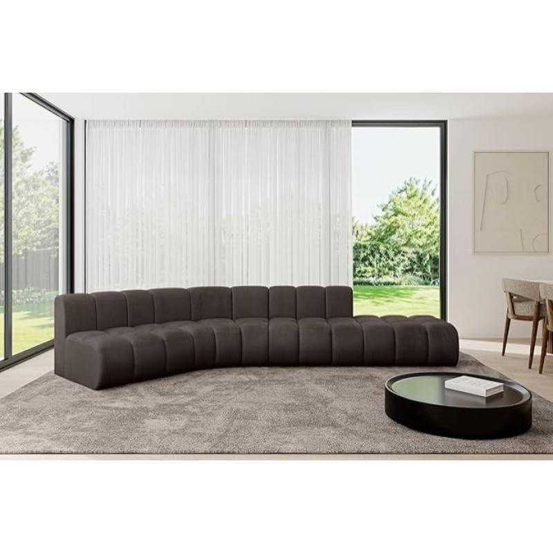 ALTDECOR Modulares Diivan Ecksofa L-forma nurgas modulaarne diivan Eckcouch Diivan Wohnlandschaft Cauchsofa Bodensofa Polstersofa Brilo-L1-380x174x70 cm Braun
