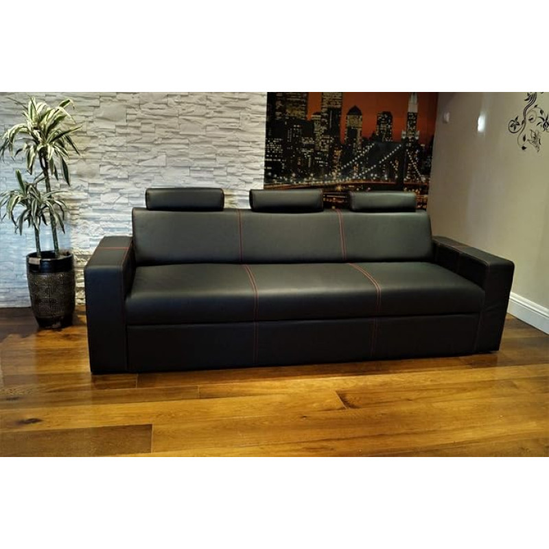 Quattro Meble Antalya I 3Z FS Ehtne nahast 3-kohaline diivan laius 230 cm magamisfunktsiooniga ja peatugedega Nahast diivan Ehtne nahast diivan Suur värvivalik