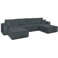 MargaretHadas24 nurgadiivan, Camel U-kujuline magamisfunktsiooniga, voodikast, 390 cm, magamisala, 340 x 135 cm, XXL diivan elutuppa, õppetuppa (Poso 60 - tumehall)