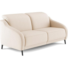 CAVADORE sinine 3-kohaline diivan, kaasaegne disain koos motoriseeritud TV-funktsiooniga, sealhulgas kokkupandav laud, USB-ühendus, peatoe reguleerimine, mattmustad metalljalad, lame kootud, beež