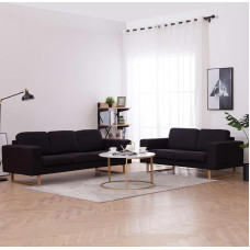 Rantry Möbel-Set 2-teilig aus schwarzem Stoff, Set für Schlafsofa, Wohnzimmer, Sofa, modernes Sofaset für den Außenbereich, Gartenmöbel