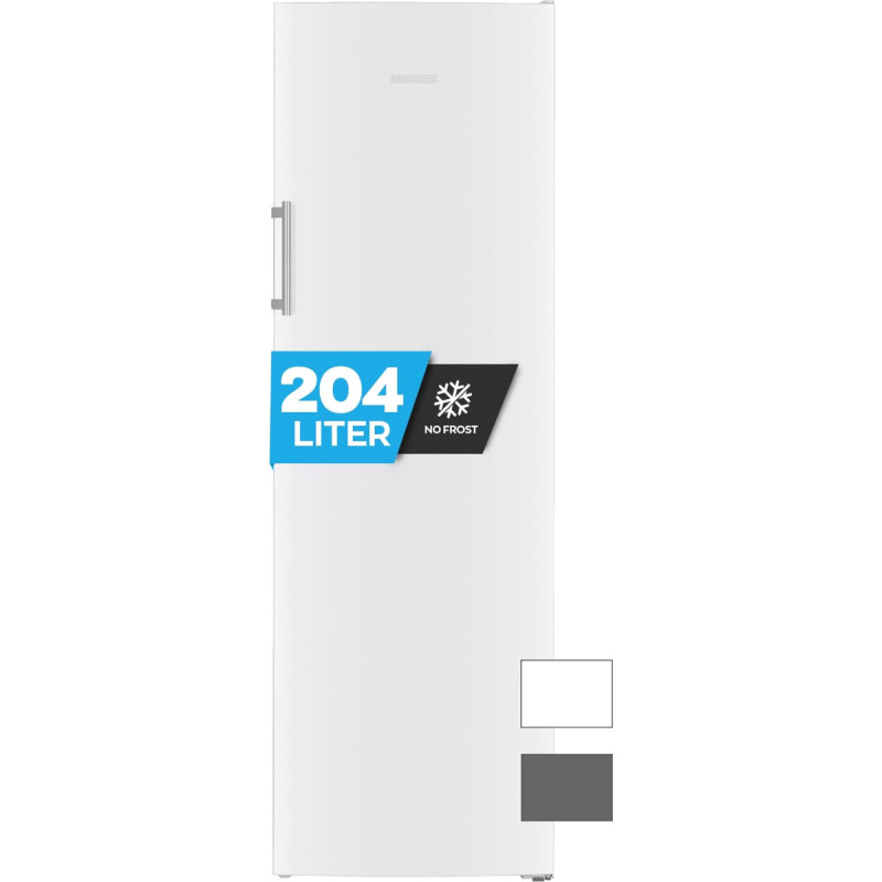 Heinrich´s Freezer 204 L Temperature: -14 °C ~ -22 °C, Volume, Freezer, No-Frost Protection, 4 x Freezer Drawers, 2 x Drawers, LED Display, Interchangeable Door Hinge, Alarm Function (White)