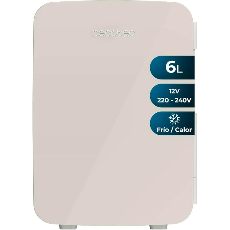 Cecotec Bolero MiniColing MiniColing Mini Fridge 6L Bahamas Beige 6L Operation 12-220V Suitable for Cars and Caravans Cooling and Heat Function Temperature Adjustable from 5°C to 65°C