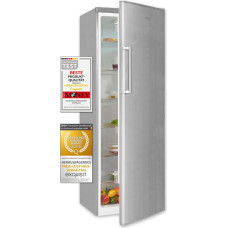 Exquisit Full-Room Refrigerator KS350-V-H-040D inoxlook, Net Capacity: 331 L, 6 Glass Shelves, Door Hinge Changeable, Without