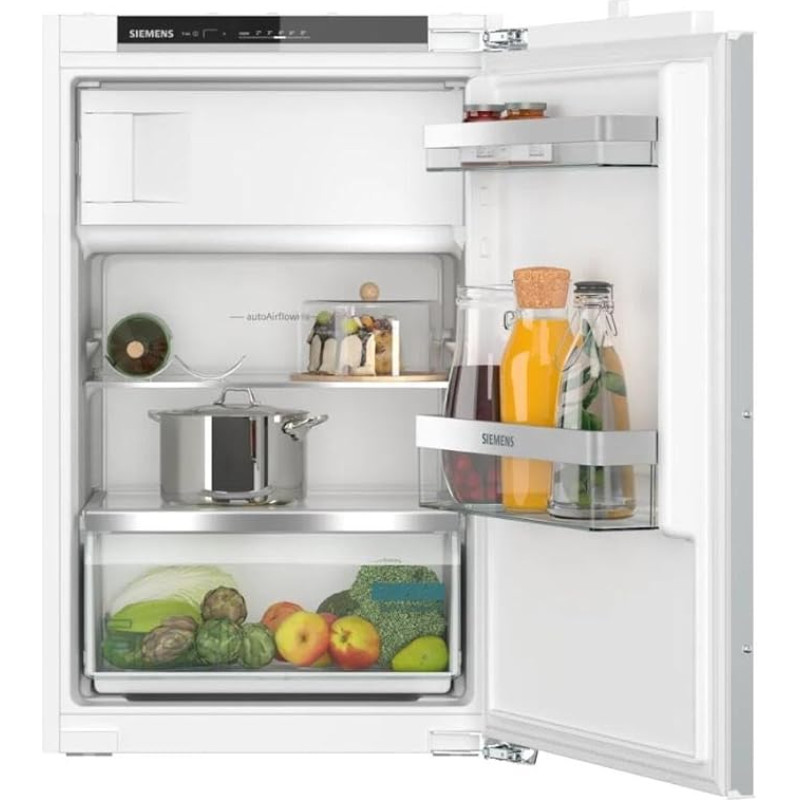 SIEMENS KI22LVFE0 Built-in Fridge iQ300, Integrated Fridge with Freezer Compartment 88 x 56 cm, 104 L Cooling, 15 L Freezer, freshBox, LED Lighting, SuperCooling, AutoAirflow