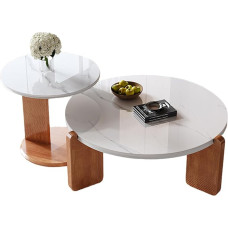 Couchtisch-Set aus Massivholz mit Rockboard-Platte für Wohnzimmer und Büro