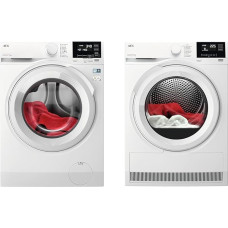 AEG LR6F60400 pesumasin / 10,0 kg / vaikselt / automaatne helitugevus & TR7T60580 / soojuspumbaga kuivati / SensiDry - õrn ja energiasäästlik