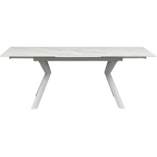 Kare Xenia disainer söögitoa laud Lihtne hooldada Väljendatav 140 cm kuni 200 cm 4-8 inimesele Värvitud kiviplaat 76 x 140 x 80 cm (K x L x S x S) Valge