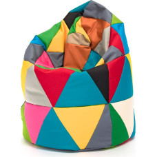 Ecopuf Bean Bag L Patchwork - õues ja siseruumides kasutatav polüestrist kott, mis on varustatud kadumisvastase tõmblukuga - 70 x 110 cm