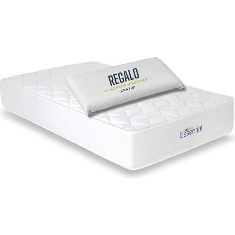 Matnature | Essential | Viskoelastne madrats | HR Core (High Resilience), ökoloogiliselt jätkusuutlik ja kompaktne, pöördvõrdne suvi-talv, kõrgus 24 cm, kingitus Viscomat padi (90 x 190 cm)