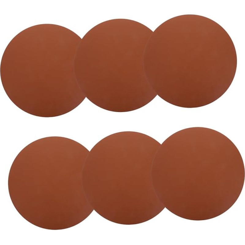 VINTORKY 6stücke Teiliges Set Runde Pu-Leder Tischsets Abwaschbar Und rutschfest Dekorative Platzdeckchen Für Esstisch Küche Und Partys Eleganter Look Hitzebeständig Walnussbraun