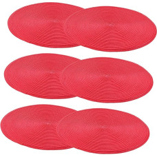 MOTHNUR 6 Stück Teiliges Rundes Tischset aus Handgewebtem Hitzebeständigem Pp Material Abwaschbare Platzsets in Moderner Minimalistischer Optik Geeignet für Esszimmer Hochzeit und