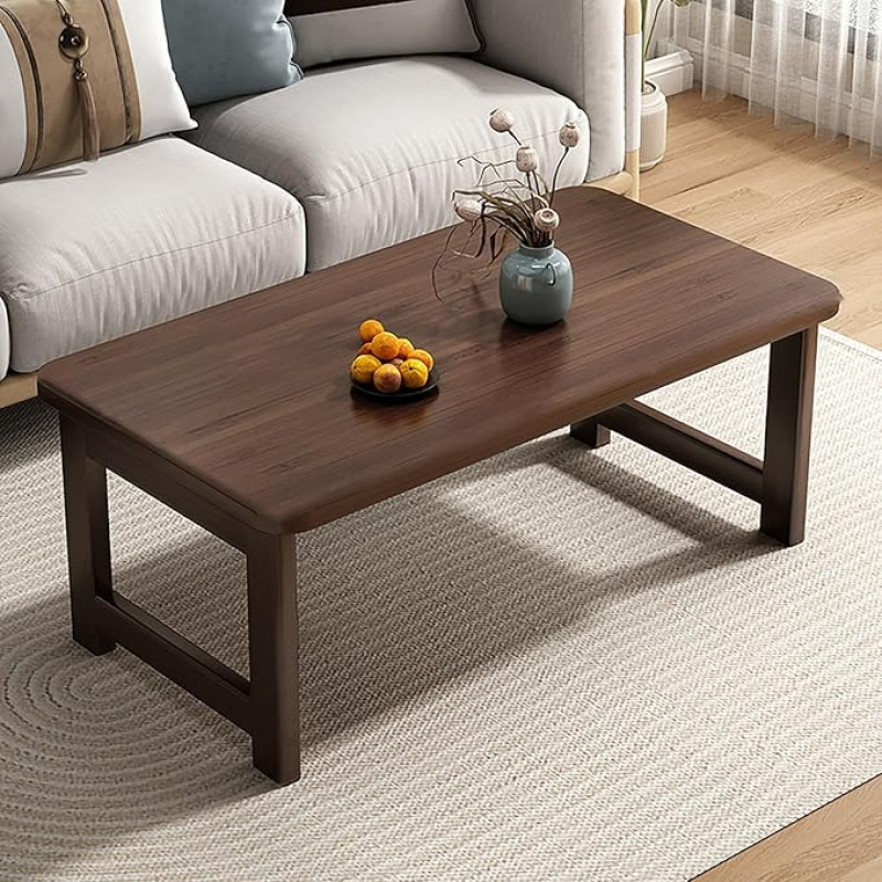 Moderner japanischer Couchtisch, zusammenklappbar, madal, rechteckig, Holzdesign, keine Montage erforderlich, perfekt für Schlafzimmer, Balkon und Wohnzimmer, platzsparend und stilvoll.
