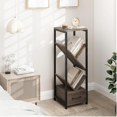 COSTWAY Tree Shape Bookcase, 4-tasandiline seisev riiul sahtli ja metallraamiga, CD ja DVD riiul, kontoririiul, vabalt seisev hoiuriiul elutuppa, magamistuppa, 30,5 x 30,5 x 91,5 cm, 30,5 x 30,5 x 91,5 cm