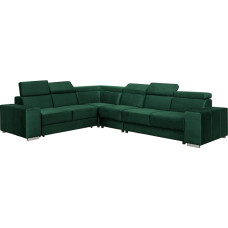 FORNIRO Alma L-kujuline nurgadiivan magamisfunktsiooniga - 330 x 265 x 85 cm - roheline - kaasaegne elamusmaastik reguleeritavate peatugedega - tugevalt ehitatud kõrge istmemugavus - mitut värvi kangas