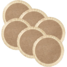 WEKADRIN 6 Stück Teiliges Rundes Gewebtes Tischset aus Strapazierfähigem Material Hitzebeständig als Topfunterlage und Isoliermatte Vielseitig für Haushalt Küche und Restaurant Weiß