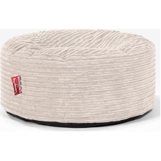 Lounge Pug Pouf Bean Bag 65 cm Round Ivory Corduroy kangast mugav tool või jalatugi