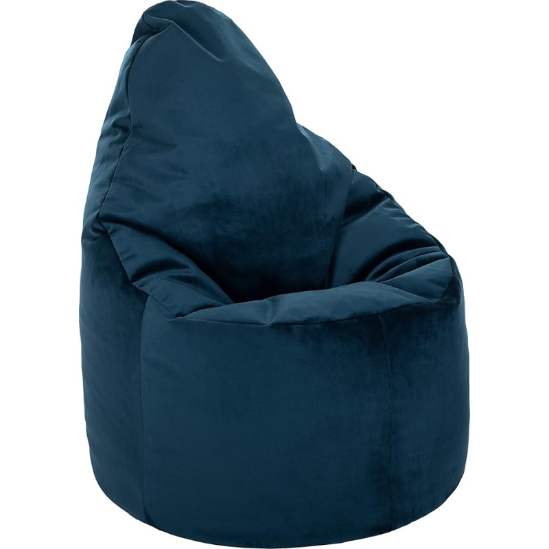 Loft 25 Capriccio Velvet Bean Bag Chair, Premium Velvet Bean Bag siseruumides kasutamiseks kodus ja elutoas, Ergonoomiline disain keha toetamiseks (Bean Bag, Pacific)